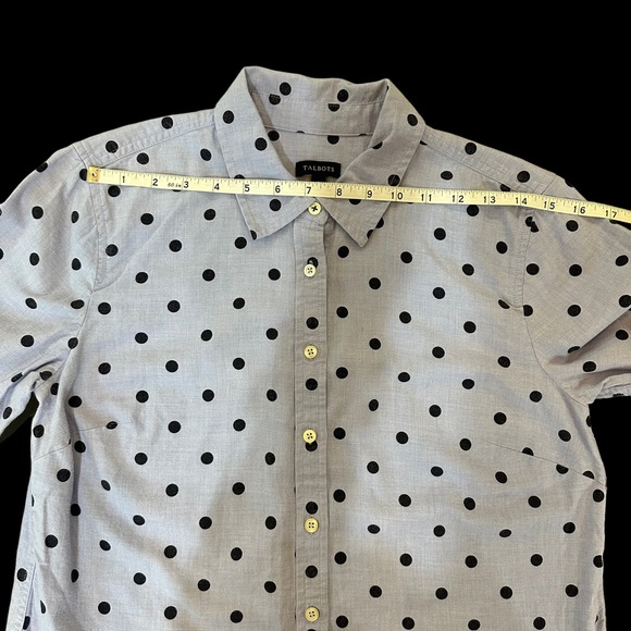 Talbots Shirt Size Small Cotton Button Down Blue Dotted Long Sleeve - Picture 12 of 12
